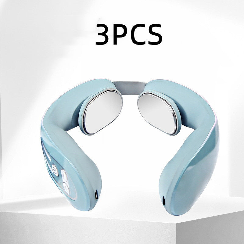 EMS Neck Acupoints Lymphvity Massager Device Intelligent Neck Massager With Heat Blue Hot Design - FUTURISTIC FLAIR
