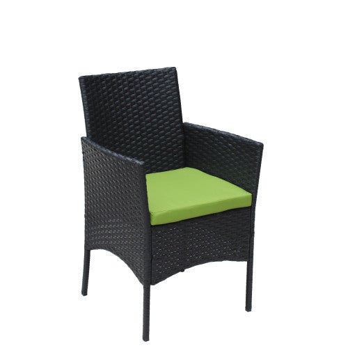 4 PC Rattan Patio Furniture Set Outdoor Patio Cushioned Seat Wicker Sofa Green Cushion - FUTURISTIC FLAIR