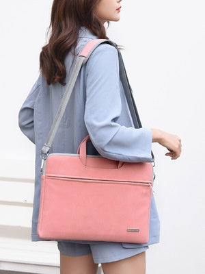 PU Leather Women Laptop Bag Notebook Carrying Case Briefcase For Macbook Air 13.3 14 15.6 Inch Men Handbags Shoulder Mouse Bag - FUTURISTIC FLAIR