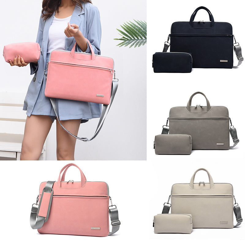 PU Leather Women Laptop Bag Notebook Carrying Case Briefcase For Macbook Air 13.3 14 15.6 Inch Men Handbags Shoulder Mouse Bag - FUTURISTIC FLAIR