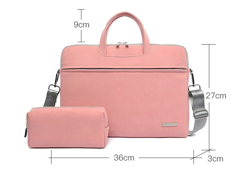 PU Leather Women Laptop Bag Notebook Carrying Case Briefcase For Macbook Air 13.3 14 15.6 Inch Men Handbags Shoulder Mouse Bag - FUTURISTIC FLAIR