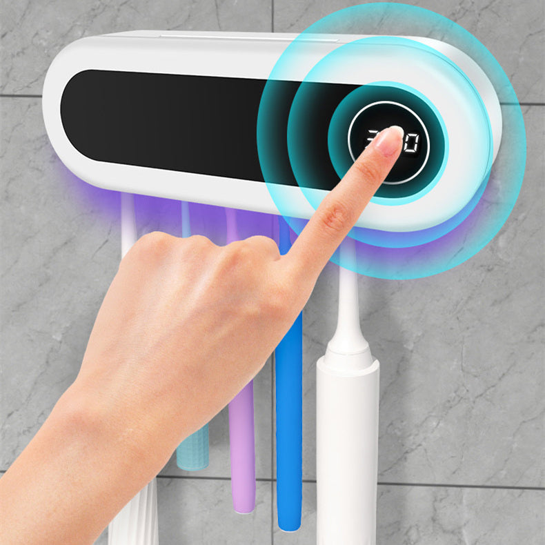 Wall Mounted Toothbrush Holder Smart Toothbrush UV Sterilizer Holder Toothpaste Dispenser Squeezer For Bathroom Accessories - FUTURISTIC FLAIR