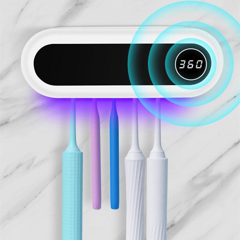 Wall Mounted Toothbrush Holder Smart Toothbrush UV Sterilizer Holder Toothpaste Dispenser Squeezer For Bathroom Accessories - FUTURISTIC FLAIR