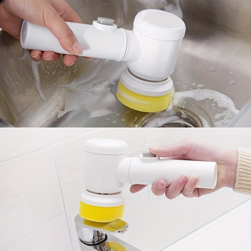 1pc Electric Spin Cleaning Brush,USB Rechargeable Handheld Kitch Cleaner Coldless Rotary Brush, Power Brush Bathroom Rechargeable Brush, Automatic Rotary Power Cleaning Brush For Cleaning - FUTURISTIC FLAIR
