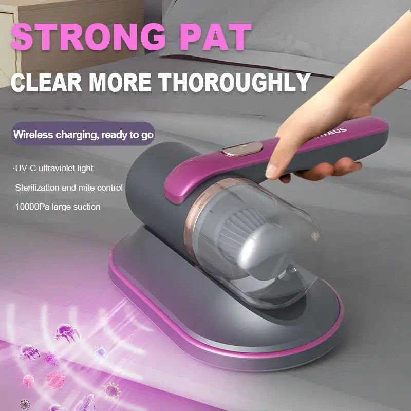 Electric UV Mite Remover Household Bed Mattress Sofa Pillows Mite Removal Instrument Waterproof Mini Vacuum Cleaner Lint Remover - FUTURISTIC FLAIR