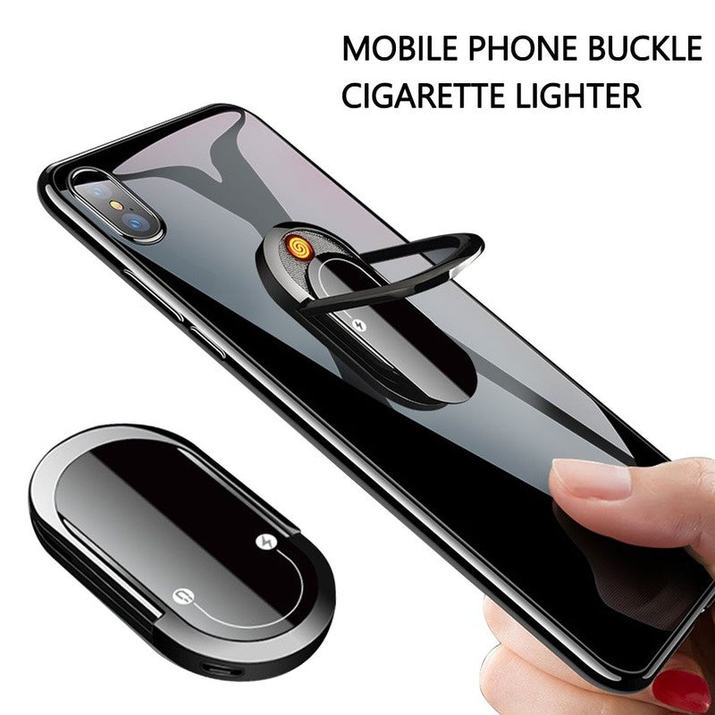 2 In 1 Portable Creative USB Plasma Lighter Mobile Phone Holder Multi-function Cigarette Lighter - FUTURISTIC FLAIR