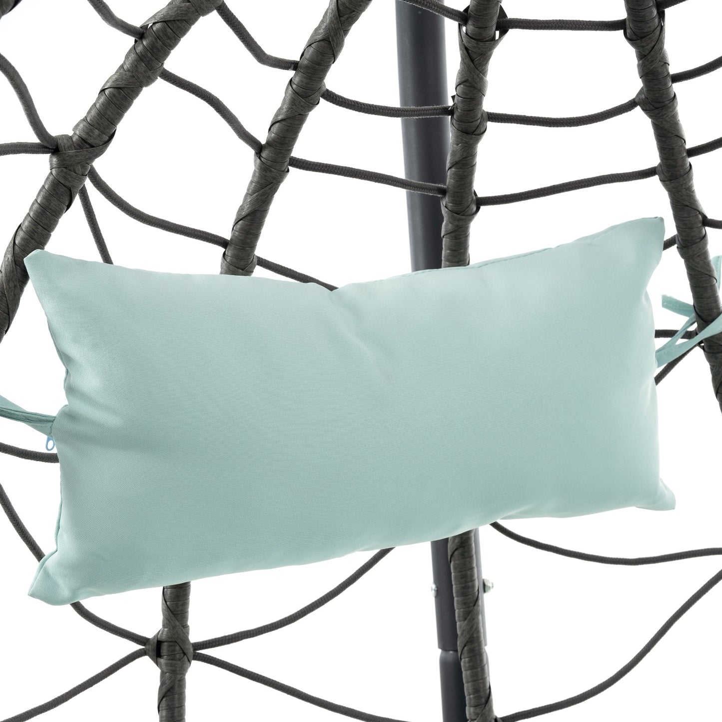 Egg Chair With Stand Indoor Outdoor Swing Chair Patio Wicker Hanging Egg Chair Hanging Basket Chair - FUTURISTIC FLAIR