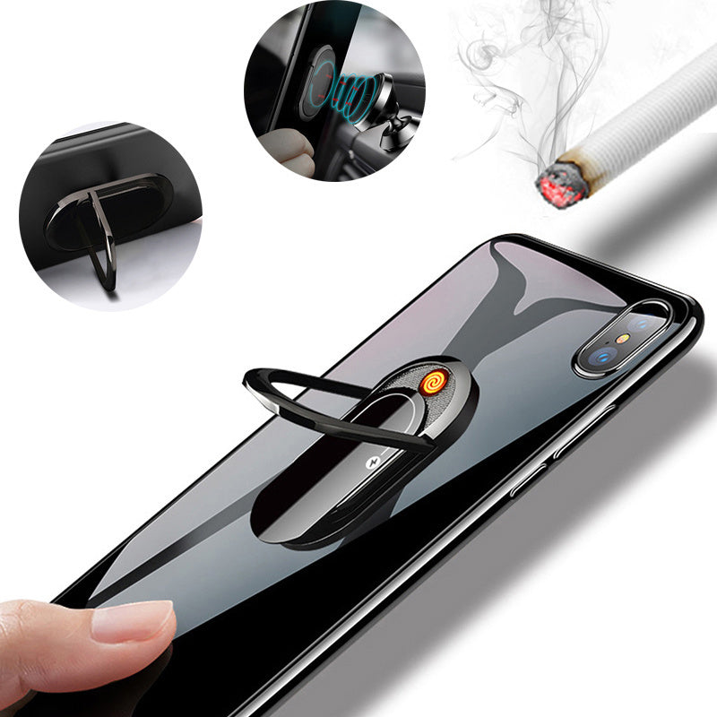2 In 1 Portable Creative USB Plasma Lighter Mobile Phone Holder Multi-function Cigarette Lighter - FUTURISTIC FLAIR