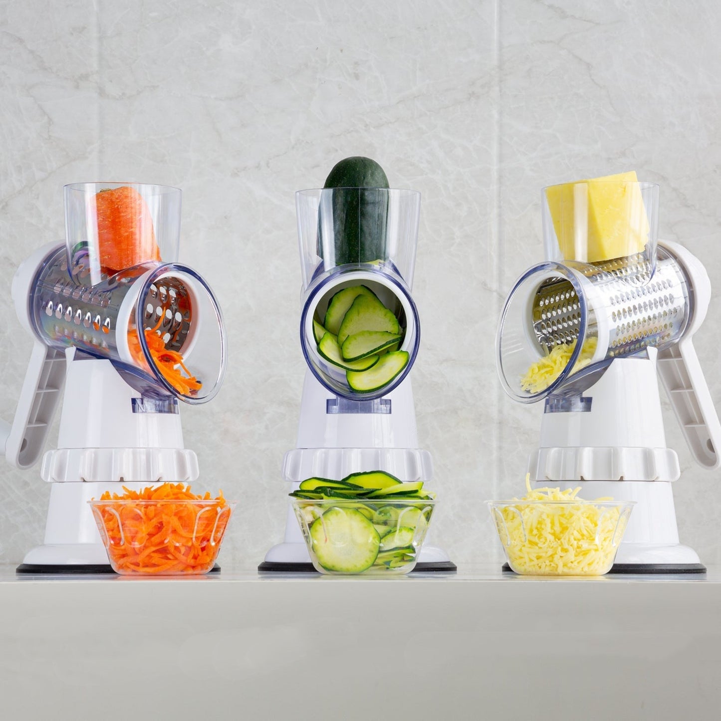3 In 1 Vegetable Slicer Manual Kitchen Accessories Grater For Vegetable Cutter Round Chopper Mandolin Shredder Potato Home Kitchen Supplies Kitchen Gadgets - FUTURISTIC FLAIR