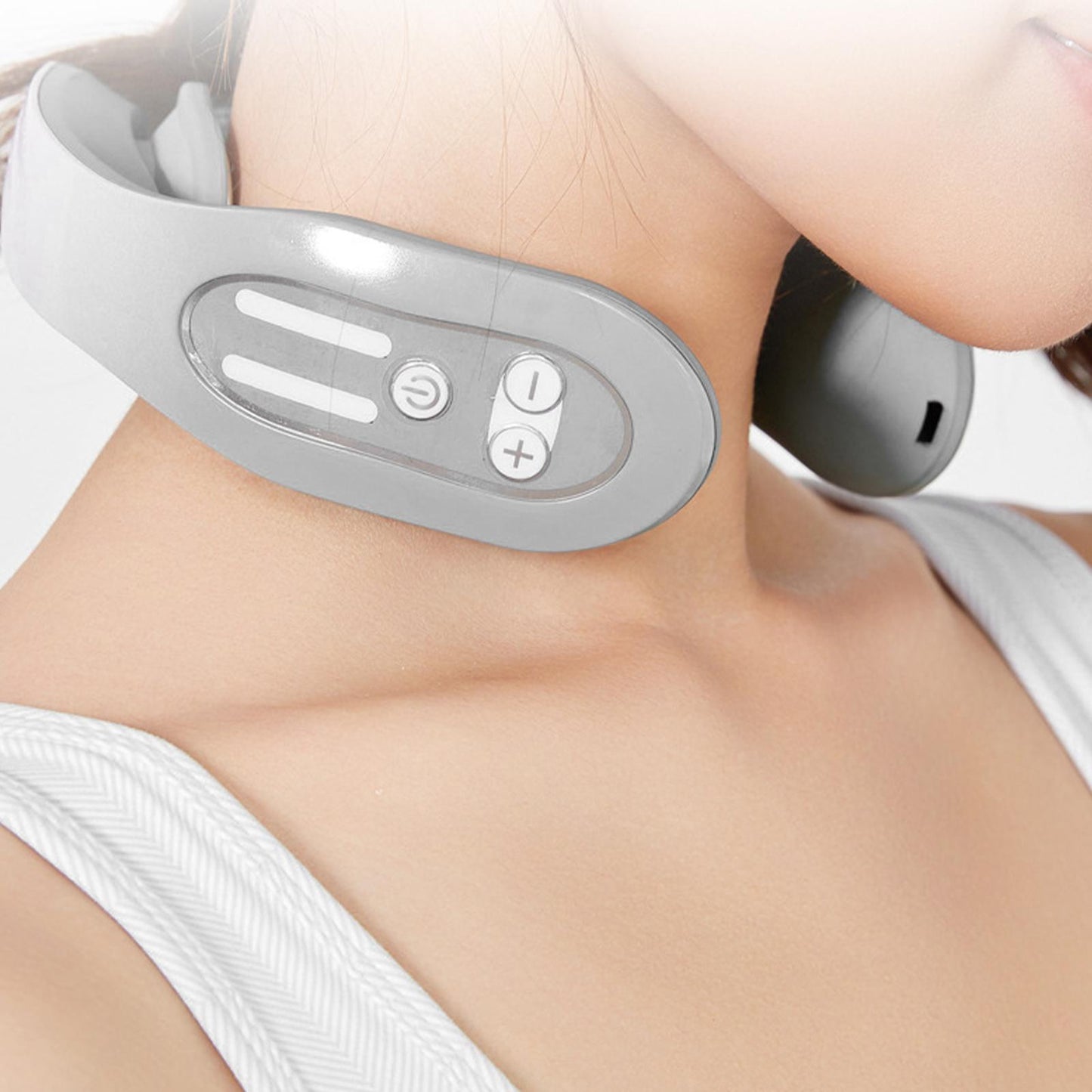 EMS Neck Acupoints Lymphvity Massager Device Intelligent Neck Massager With Heat Blue Hot Design - FUTURISTIC FLAIR