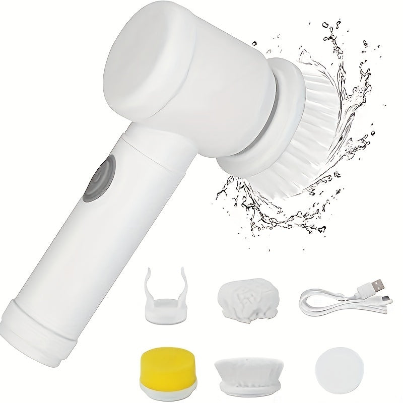 1pc Electric Spin Cleaning Brush,USB Rechargeable Handheld Kitch Cleaner Coldless Rotary Brush, Power Brush Bathroom Rechargeable Brush, Automatic Rotary Power Cleaning Brush For Cleaning - FUTURISTIC FLAIR