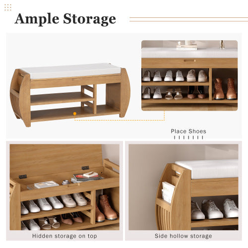 Retro Multifunctional Storage Bench - FUTURISTIC FLAIR