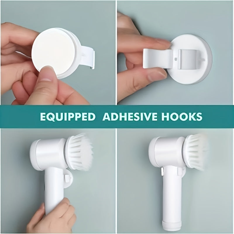 1pc Electric Spin Cleaning Brush,USB Rechargeable Handheld Kitch Cleaner Coldless Rotary Brush, Power Brush Bathroom Rechargeable Brush, Automatic Rotary Power Cleaning Brush For Cleaning - FUTURISTIC FLAIR
