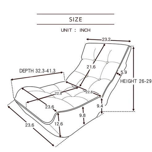 Single Sofa Reclining Chair Japanese Chair Lazy Sofa Tatami Balcony Reclining Chair Leisure Sofa Adjustable Chair - FUTURISTIC FLAIR