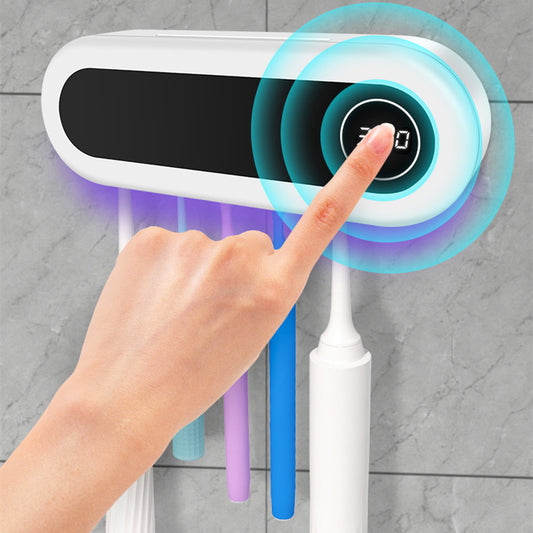 Wall Mounted Toothbrush Holder Smart Toothbrush UV Sterilizer Holder Toothpaste Dispenser Squeezer For Bathroom Accessories - FUTURISTIC FLAIR 