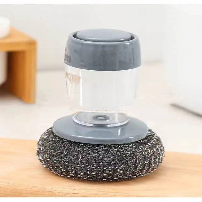 Kitchen Soap Dispensing Palm Brush Cleaner Push-type Brush Kitchen Detergent Tools - FUTURISTIC FLAIR 