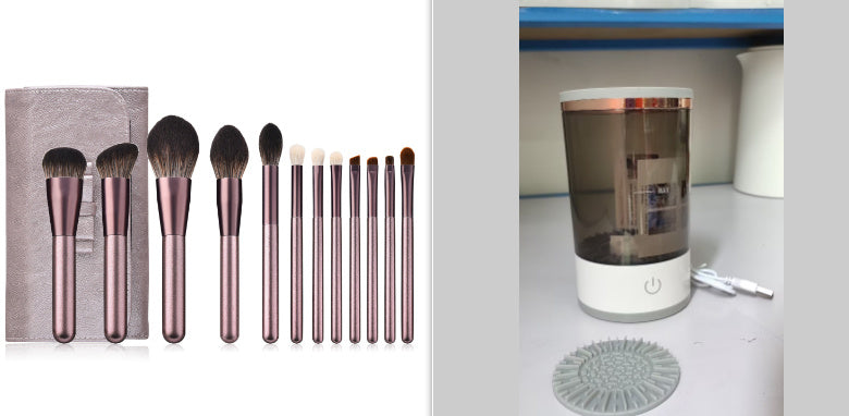 Women Eye Shadow Brush Cleaning Tool Portable Electric Makeup Brush Cleaner Machine With USB Charging Automatic Cosmetic Brush - FUTURISTIC FLAIR 