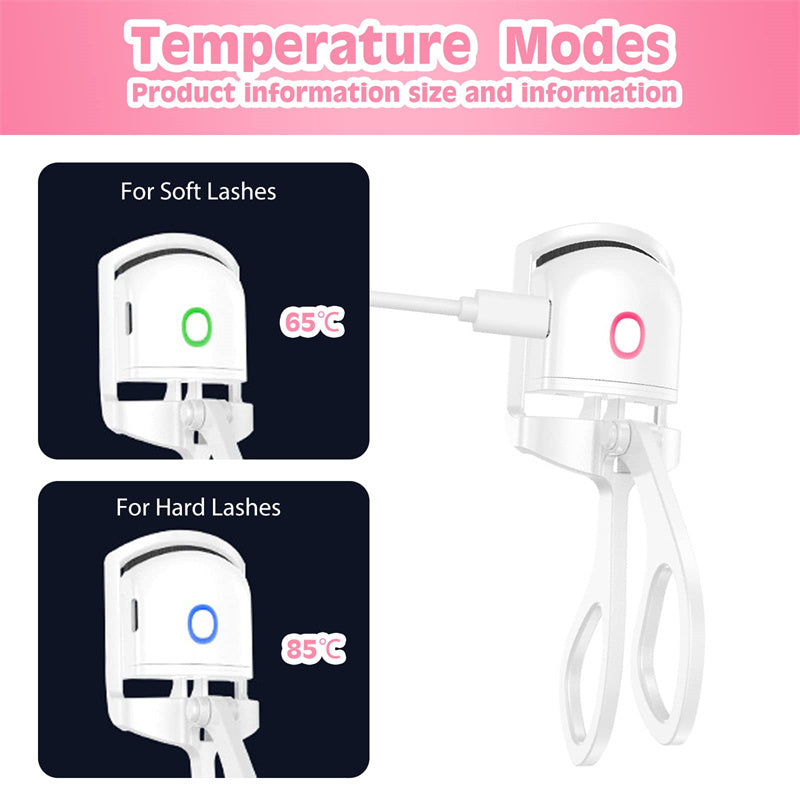 Heated Eyelash Curler Electric Temperature Control Mini Eyelash Curler Electric Portable Charging - FUTURISTIC FLAIR 