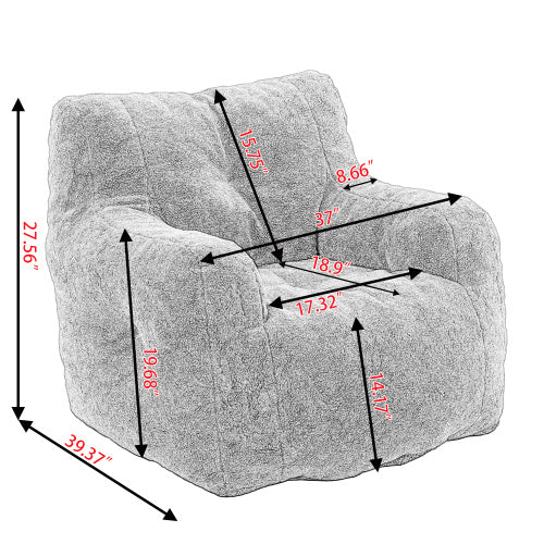 Soft Teddy Tufted Foam Bean Bag Chair - FUTURISTIC FLAIR 