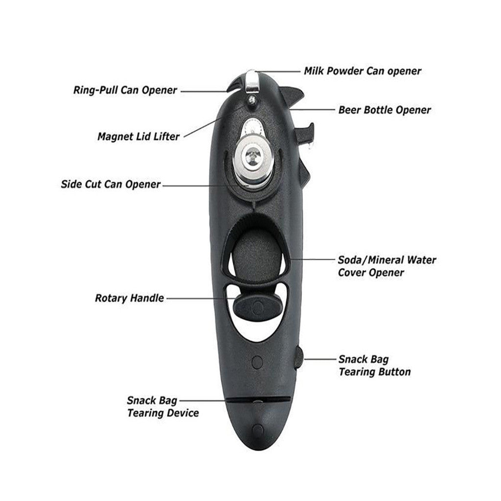Multifunction Can Opener 8 In 1 Manual Kitchen Tool Bottle Jar Portable Gadget Bottle Opener Beer Opener Gadget - FUTURISTIC FLAIR 