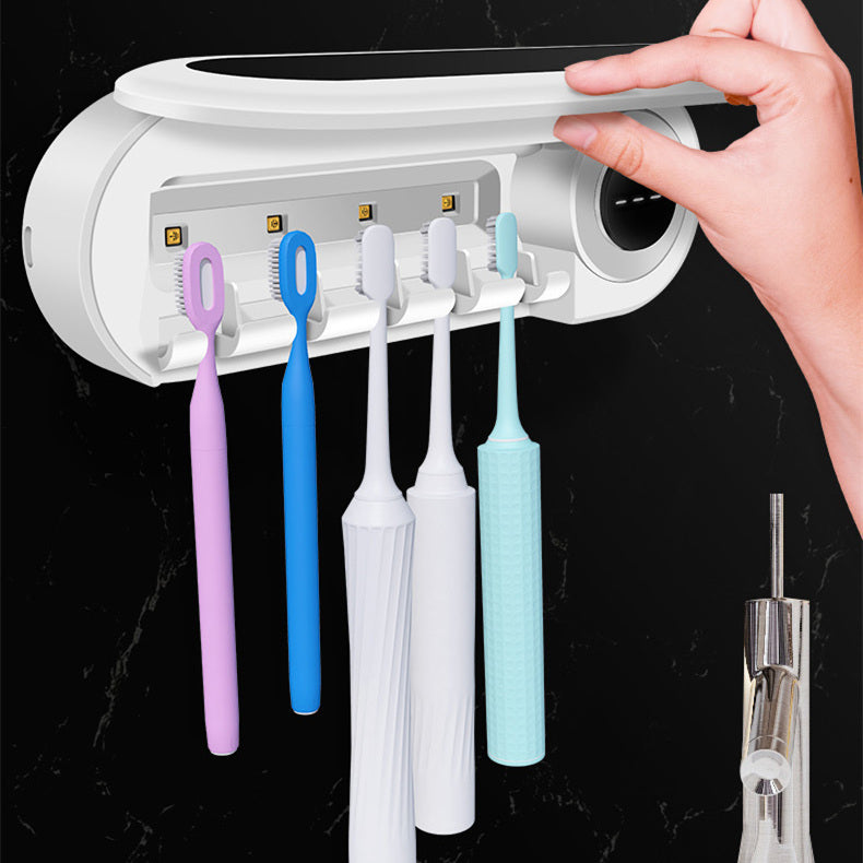 Wall Mounted Toothbrush Holder Smart Toothbrush UV Sterilizer Holder Toothpaste Dispenser Squeezer For Bathroom Accessories - FUTURISTIC FLAIR 