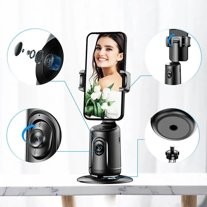 360 Auto Face Tracking Gimbal AI Smart Gimbal Face Tracking Auto Phone Holder For Smartphone Video Vlog Live Stabilizer Tripod - FUTURISTIC FLAIR 