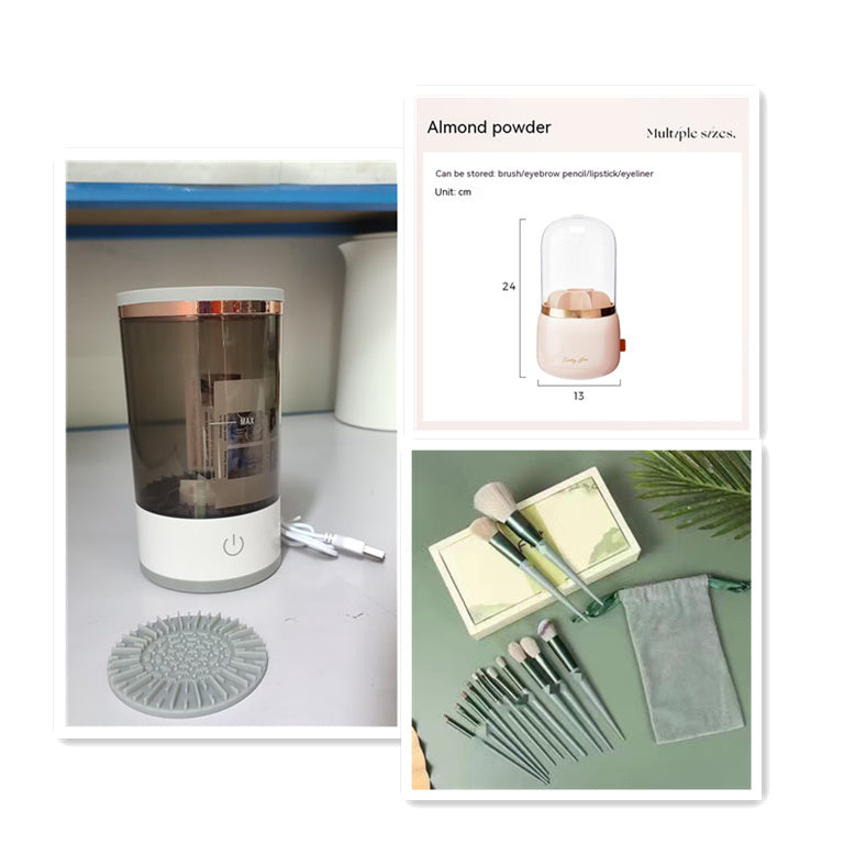 Women Eye Shadow Brush Cleaning Tool Portable Electric Makeup Brush Cleaner Machine With USB Charging Automatic Cosmetic Brush - FUTURISTIC FLAIR 